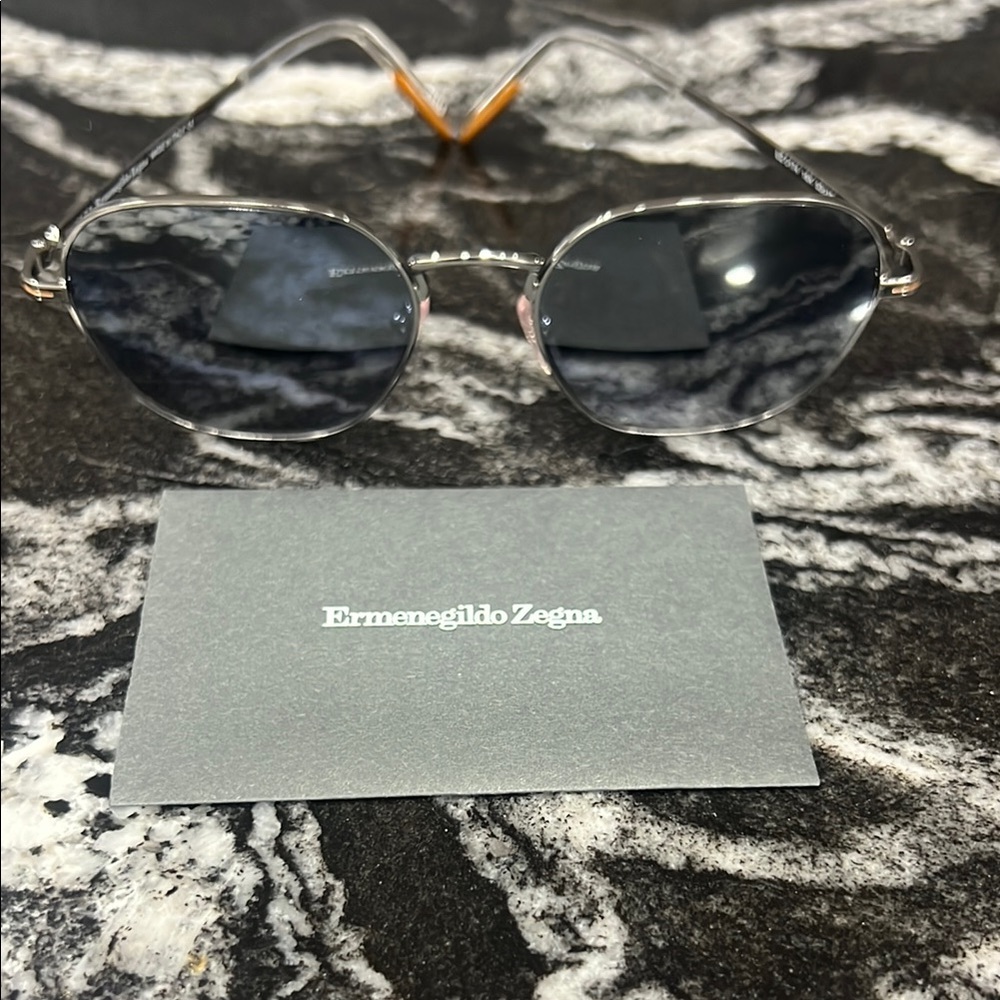 Ermenegildo Zegna Silver Sunglasses